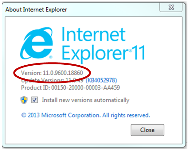 IE version IE version