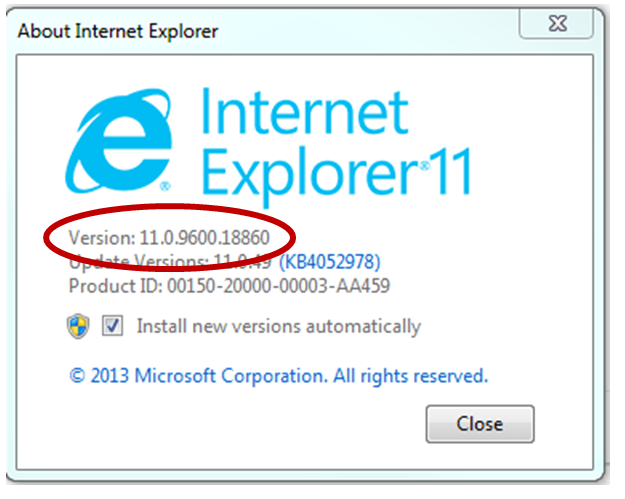 IE version